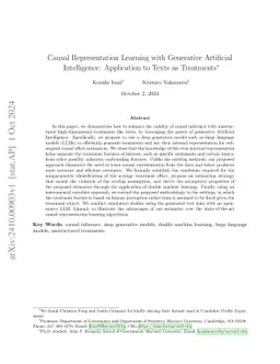 Causal Representation Learning with Generative Artificial Intelligence: Application to Texts as Treatments