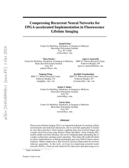 Compressing Recurrent Neural Networks for FPGA-accelerated
  Implementation in Fluorescence Lifetime Imaging