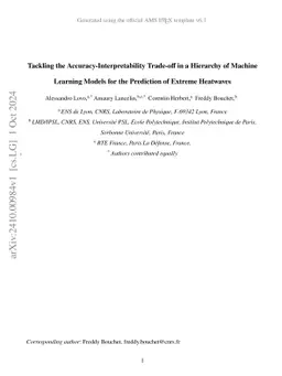 Tackling the Accuracy-Interpretability Trade-off in a Hierarchy of Machine Learning Models for the Prediction of Extreme Heatwaves