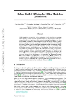 Robust Guided Diffusion for Offline Black-Box Optimization