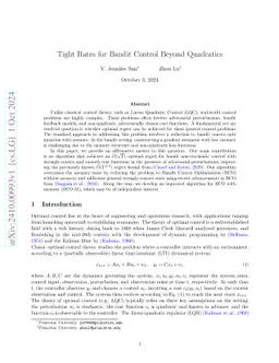 Tight Rates for Bandit Control Beyond Quadratics