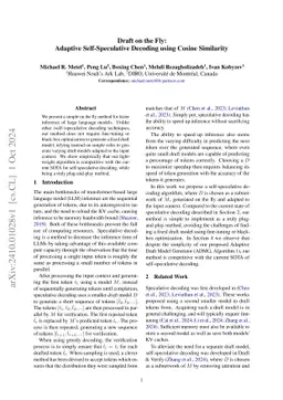 Draft on the Fly: Adaptive Self-Speculative Decoding using Cosine
  Similarity