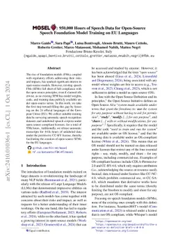 MOSEL: 950,000 Hours of Speech Data for Open-Source Speech Foundation
  Model Training on EU Languages
