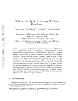 Spherical Analysis of Learning Nonlinear Functionals