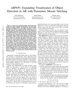 ARPOV: Expanding Visualization of Object Detection in AR with Panoramic
  Mosaic Stitching