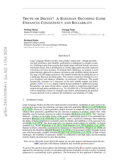Truth or Deceit? A Bayesian Decoding Game Enhances Consistency and
  Reliability