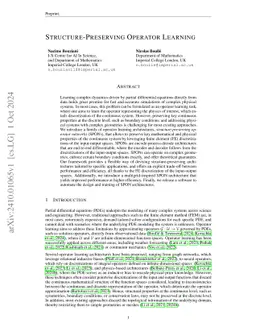 Structure-Preserving Operator Learning