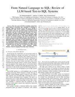 From Natural Language to SQL: Review of LLM-based Text-to-SQL Systems