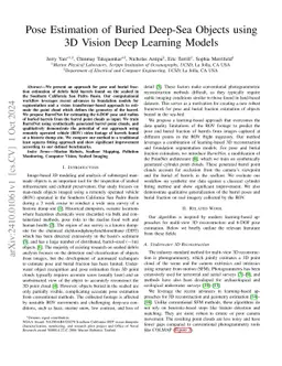 Pose Estimation of Buried Deep-Sea Objects using 3D Vision Deep Learning
  Models