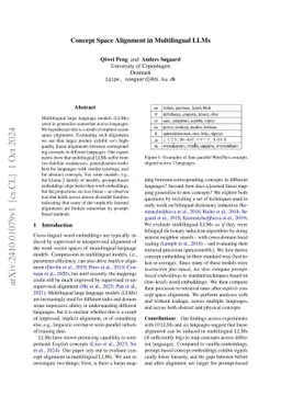 Concept Space Alignment in Multilingual LLMs