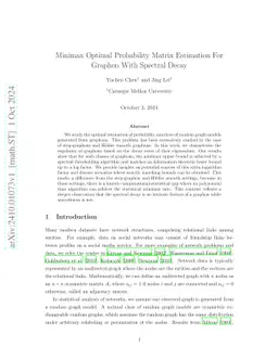 Minimax Optimal Probability Matrix Estimation For Graphon With Spectral
  Decay