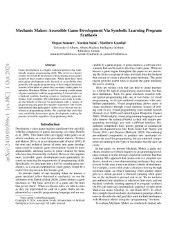 Mechanic Maker: Accessible Game Development Via Symbolic Learning
  Program Synthesis