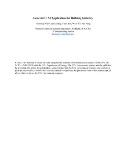 Exploring Gen-AI applications in building research and industry: A review