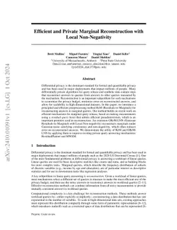 Efficient and Private Marginal Reconstruction with Local Non-Negativity