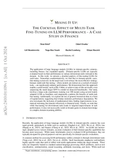 Mixing It Up: The Cocktail Effect of Multi-Task Fine-Tuning on LLM
  Performance -- A Case Study in Finance