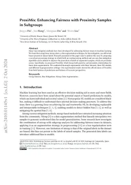 ProxiMix: Enhancing Fairness with Proximity Samples in Subgroups