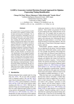 GADFA: Generator-Assisted Decision-Focused Approach for Opinion
  Expressing Timing Identification