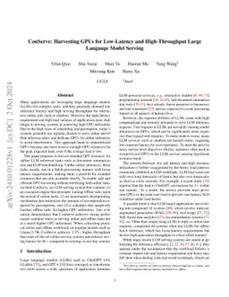 ConServe: Fine-Grained GPU Harvesting for LLM Online and Offline Co-Serving
