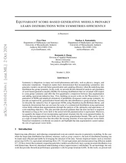 Equivariant score-based generative models provably learn distributions
  with symmetries efficiently