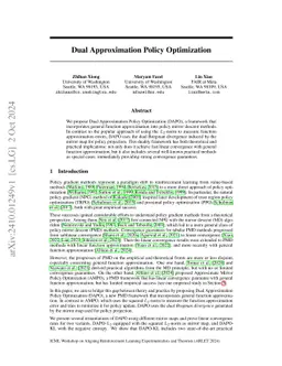 Dual Approximation Policy Optimization