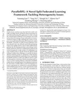 ParallelSFL: A Novel Split Federated Learning Framework Tackling
  Heterogeneity Issues