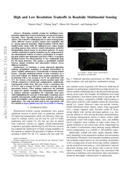 High and Low Resolution Tradeoffs in Roadside Multimodal Sensing
