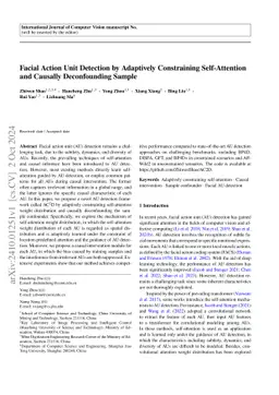 Facial Action Unit Detection by Adaptively Constraining Self-Attention
  and Causally Deconfounding Sample