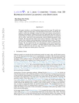 LaGeM: A Large Geometry Model for 3D Representation Learning and
  Diffusion