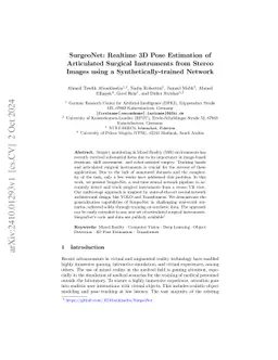 SurgeoNet: Realtime 3D Pose Estimation of Articulated Surgical
  Instruments from Stereo Images using a Synthetically-trained Network