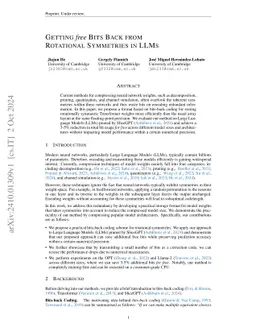 Getting Free Bits Back from Rotational Symmetries in LLMs