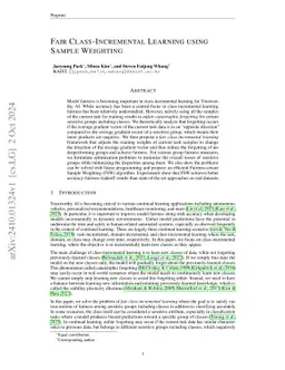 Fair Class-Incremental Learning using Sample Weighting