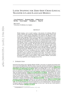 Layer Swapping for Zero-Shot Cross-Lingual Transfer in Large Language Models