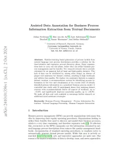Assisted Data Annotation for Business Process Information Extraction
  from Textual Documents