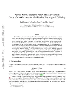 Newton Meets Marchenko-Pastur: Massively Parallel Second-Order
  Optimization with Hessian Sketching and Debiasing