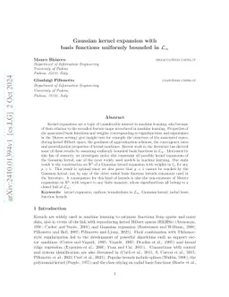 Gaussian kernel expansion with basis functions uniformly bounded in
  $\mathcal{L}_{\infty}$