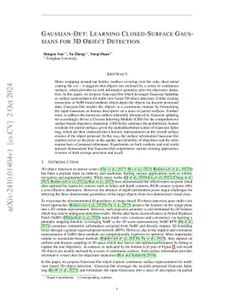 Gaussian-Det: Learning Closed-Surface Gaussians for 3D Object Detection