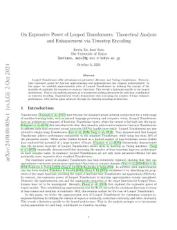 On Expressive Power of Looped Transformers: Theoretical Analysis and Enhancement via Timestep Encoding