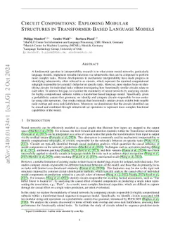 Circuit Compositions: Exploring Modular Structures in Transformer-Based Language Models