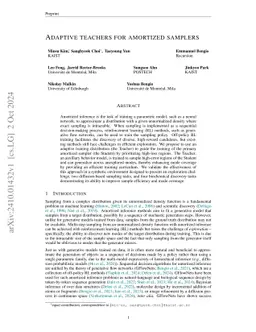 Adaptive teachers for amortized samplers