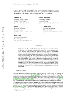 Geometric Signatures of Compositionality Across a Language Model's Lifetime