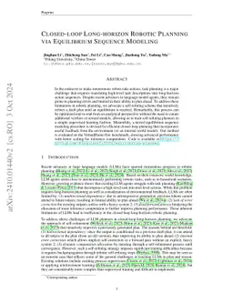 Closed-Loop Long-Horizon Robotic Planning via Equilibrium Sequence Modeling