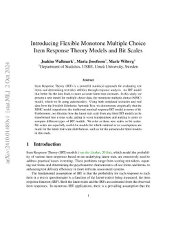 Introducing Flexible Monotone Multiple Choice Item Response Theory
  Models and Bit Scales