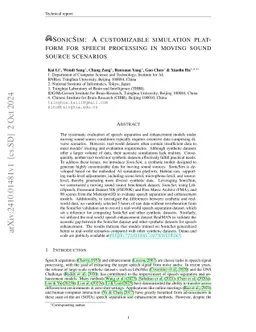 SonicSim: A customizable simulation platform for speech processing in moving sound source scenarios