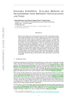 Foldable SuperNets: Scalable Merging of Transformers with Different Initializations and Tasks