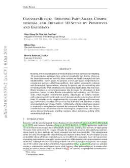 GaussianBlock: Building Part-Aware Compositional and Editable 3D Scene by Primitives and Gaussians