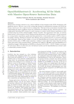 OpenMathInstruct-2: Accelerating AI for Math with Massive Open-Source
  Instruction Data
