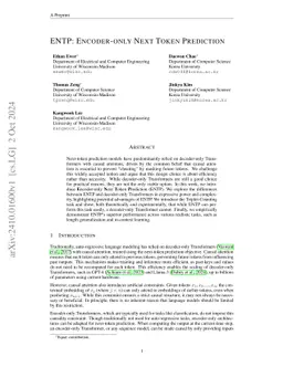 ENTP: Encoder-only Next Token Prediction