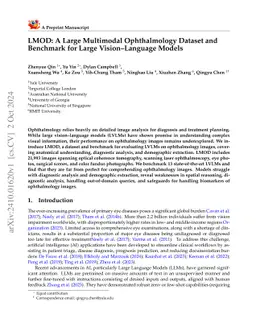 LMOD: A Large Multimodal Ophthalmology Dataset and Benchmark for Large Vision-Language Models