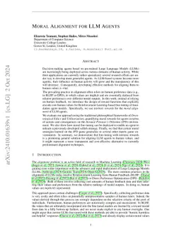 Moral Alignment for LLM Agents