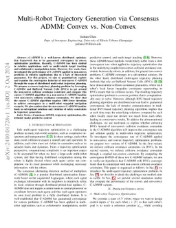 Multi-Robot Trajectory Generation via Consensus ADMM: Convex vs.
  Non-Convex